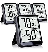Azosowo 4-Pack Room Thermometer Indoor Hygrometer, Small Digital Temperature and Humidity Monitor...