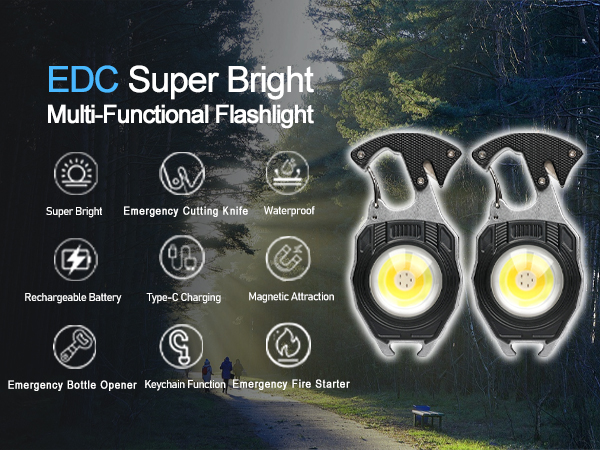 EDC COB super bright worklight/flashlights for emergencies