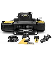 BUNKER INDUST 13000lb Electric Winch 12V Waterproof with Synthetic Rope Fairlead for Truck SUV,DT...
