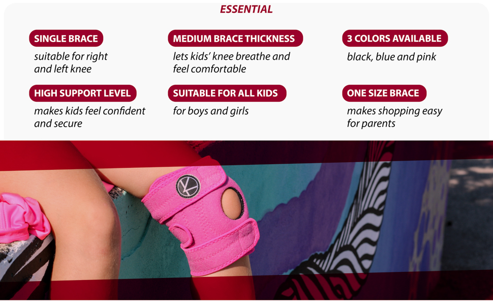 KARM Kids Adjustable Knee Brace Girls Boys Kids Children Dancing Sports Workout Sport Football
