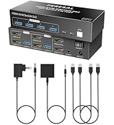 PERESAL Dual Monitor HDMI KVM Switch, 2 Computers 4K60Hz Dual Monitor KVM Switches for Dual PC or...