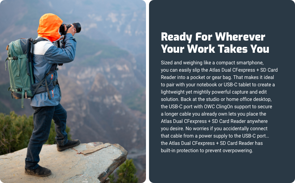 OWC Atlas Dual CFexpress + SD Card Card Reader-ready