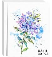 30 Sheets Watercolor Paper 8.5x11, 110lb/230gsm Cold Press Watercolor Paper, Cotton Water Color P...