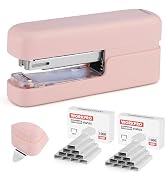 WORKPRO 2-in-1 Stapler with Staples, Pink Stapler with Staple Remover, 40 Sheet Capacity, Flat Cl...
