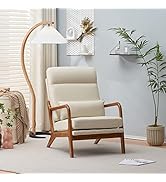 Karl home Accent Chair Mid-Century Modern Chair with Pillow High Back Line Fabric Upholstered Lou...