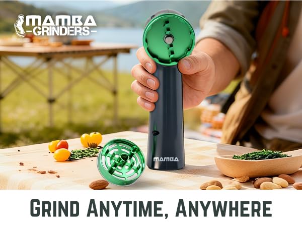 Mamba Original Gray USB Electric Herb Grinder. Small Portable Metal Herbal Grinder &amp;amp; Spice Mill