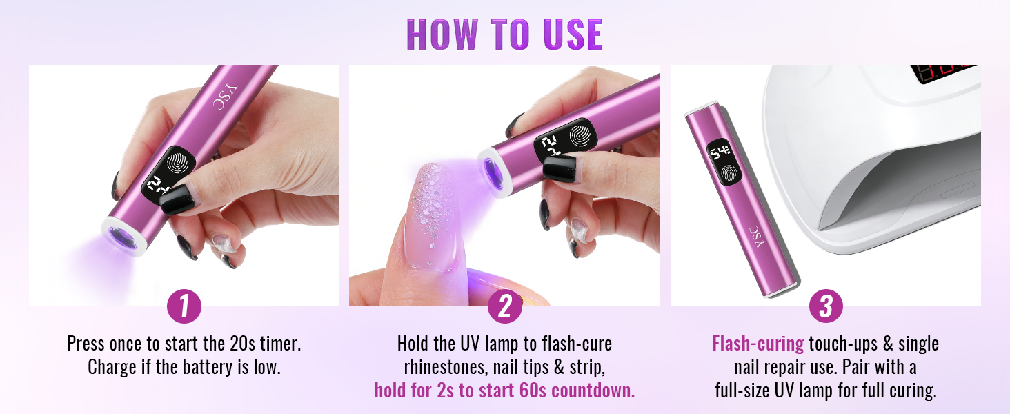 Cordless Flash Cure Nail Lamp with LCD Dual Timers