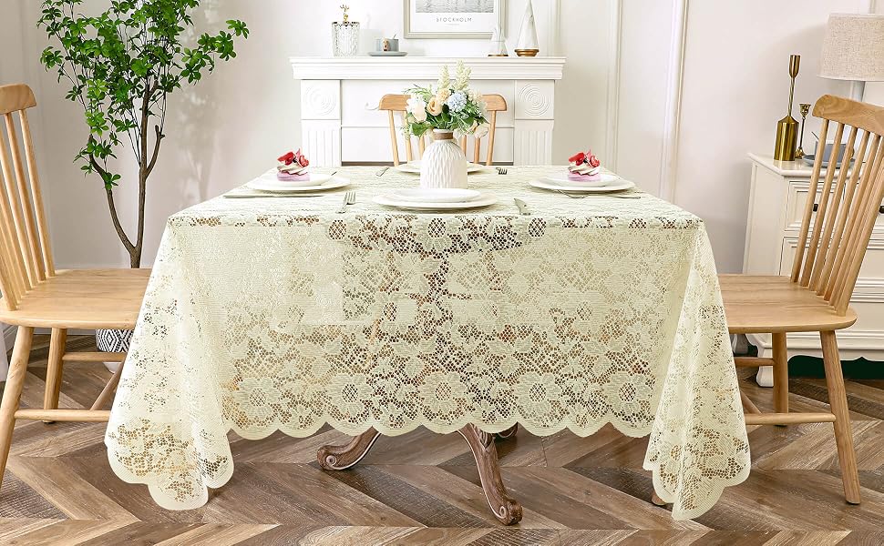 cream lace curtains