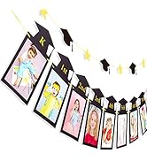 Whaline 2Pcs Graduation Photo Banner, Congrats Grad Banner, No DIY Require Hanging Bunting, Kinde...