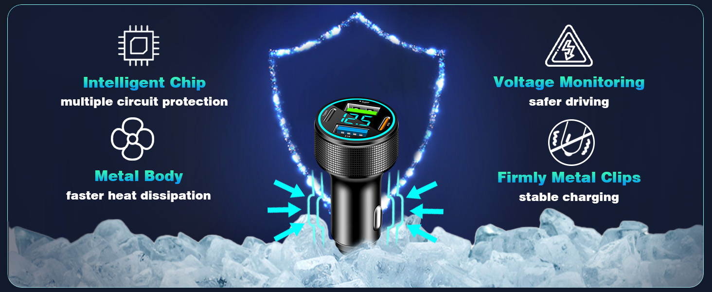 The usbc iphone car charger with full zinc alloy body features scratch resistant