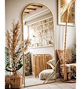 Full Length Mirror, 58"x19" Floor Mirror, Arch Floor Standing Mirror Freestanding Arch Full Body ...