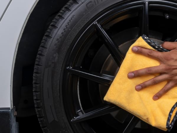 Professional microfiber towels ideal for washing, drying, and applying car wax or quick detailer