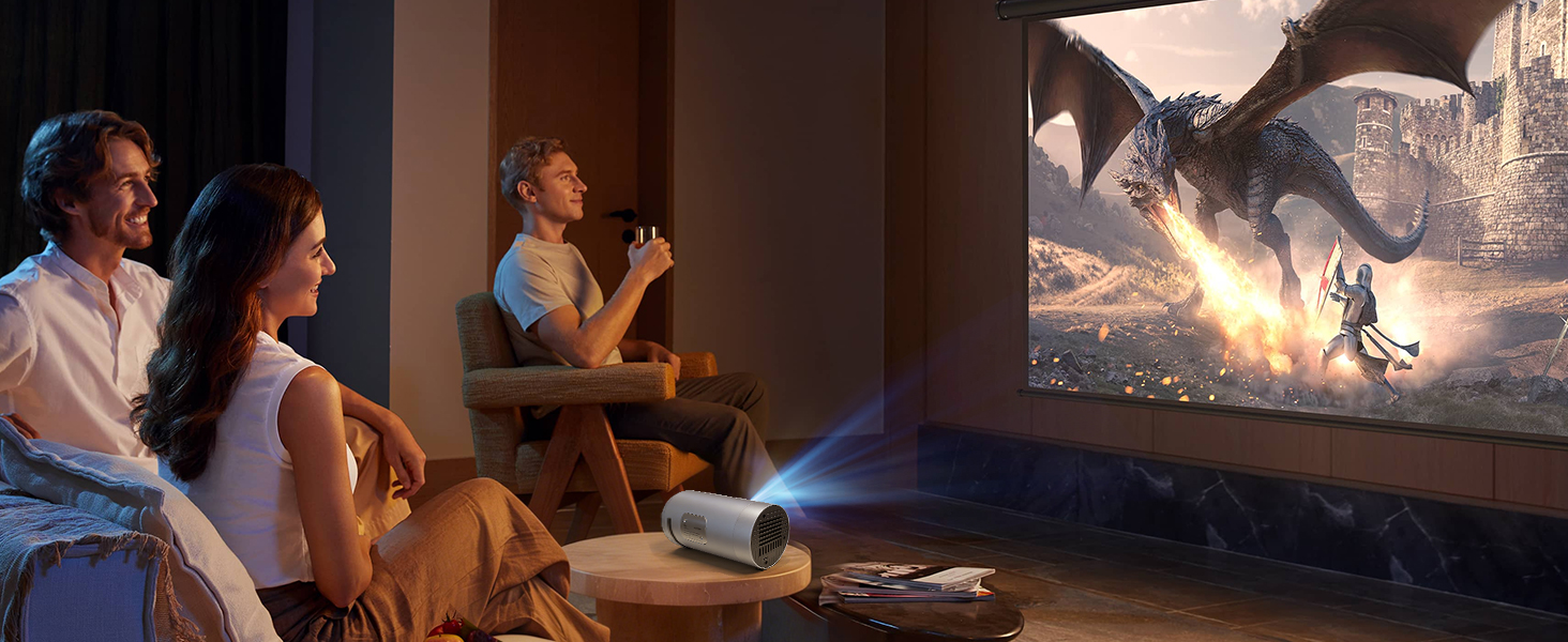 Smart Projector with WiFi and Bluetooth Portable Movie Projectors