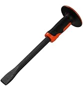KSEIBI 283570 Cold Chisels (Flat Shank) with Soft Grip Handle 12 Inch length