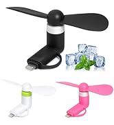 Aeergured Mini Cell Phone Fan, 2-in-1 Portable Phone Fan Compatible for iPhone, iPad, Android Sma...