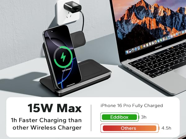 wireless charger stand iphone apple watch aripods charging dock