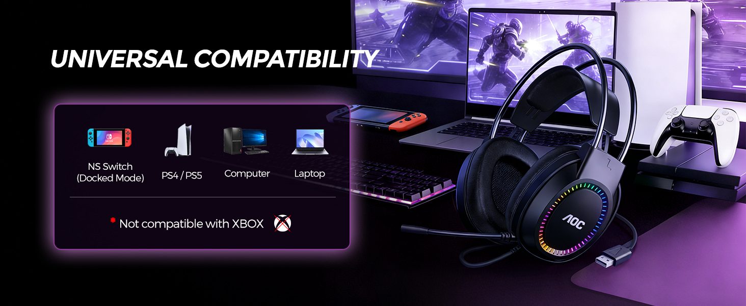 AOC gaming headphones with mic