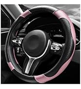 Rdxcv Car Steering Wheel Cover, 15 Inch Breathable Leather Elastic Vehicle Wheel Protector, Unive...