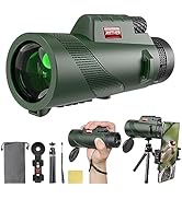 80x100 Monocular Telescope for Smartphone, Monoculars for Adults High Powered HD Compact Scope Po...