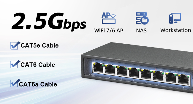 8-Port 2.5G Ethernet Switch with 2-Port 10G SFP+