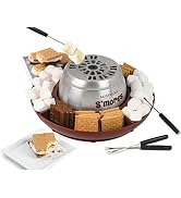 Nostalgia Electric S'mores Maker, Tabletop Indoor Machine with 4 Compartment Trays for Graham Cra...