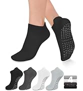 yeuG Non Slip Pilates Socks with Grips for Women, Grip Socks for Yoga Ballet Barefoot Workout Ant...