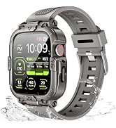 Dsytom Waterproof Case with Band Compatible for Apple Watch Band 45mm 44mm 41mm 40mm for Men,Rugg...