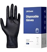 LikGuest Nitrile Disposable Gloves, Latex-Free &amp; Powder-Free, Ideal for Cleaning, Food Prep and H...