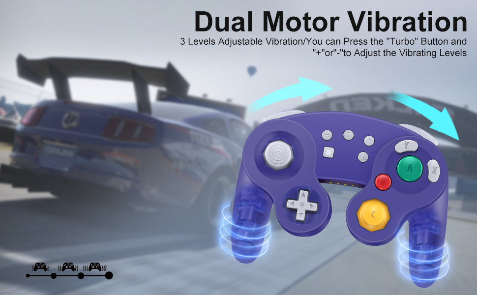 dual vibration gamecube switch controller wireless