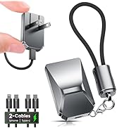 Fast Charger for iPhone 17 16 15, Keychain Design 20W GaN Charger with USB C to C &amp; C to Lightnin...