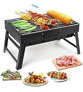 Uten Charcoal Grill, BBQ Grill Folding Portable Lightweight smoker Grill, Barbecue Grill Small de...
