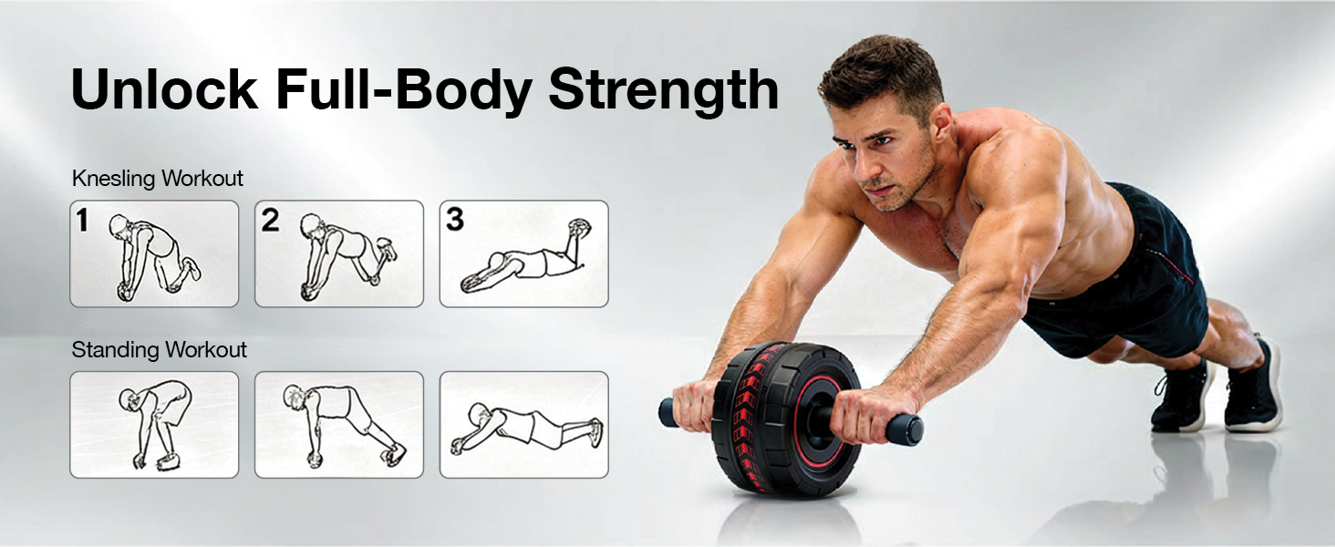 Ab Roller Wheel for Abs Workout - Core Strength Training Equipment for Home Gym