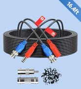 ANLINK 16.4FT/5M All-in-One Video Power Cable, Premade BNC Video Power Cable Extension Wire for C...