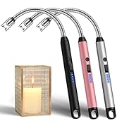 LcFun 3 Pack Candle Lighter Windproof Electric Arc Lighters with 360° Flexible Neck & Safety Lock...