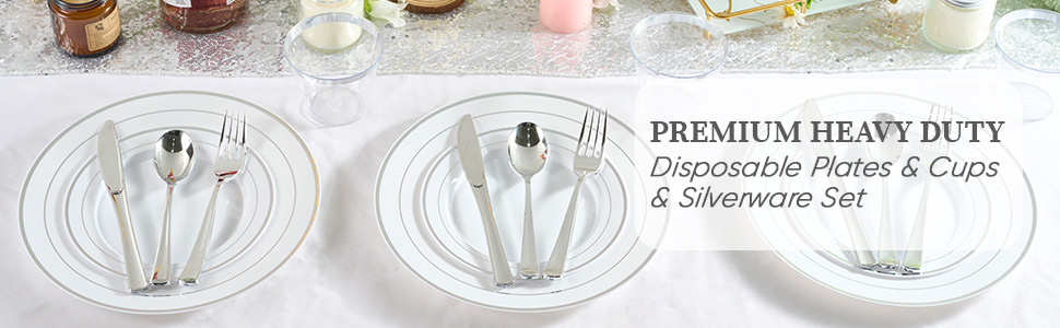 Silver dinnerware set