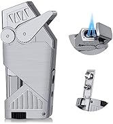 Kantion Cigar Lighter Double Jet Flame, Refillable Butane Torch Lighter Windproof Lighter with Ci...