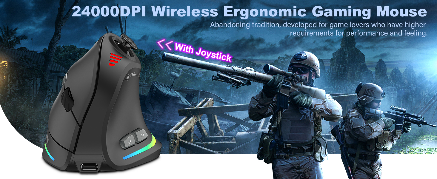 24000DPI Wireless Ergonomic Gaming Mouse