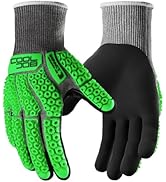 COOLJOB A5 Cut Resistant Gloves with Impact Resistant TPR, Touchscreen Nitrile Dipped Safety Work...