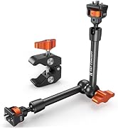 K&amp;F CONCEPT 11" Magic Arm Clamp with Super Clamp ARRI 1/4" &amp; 3/8" Thread Screw, 360° Ball Heads A...