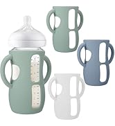 BUSOHA 3 Pack Silicone Sleeves for Avent Baby Bottles - Anti Breakage Baby Bottle Holder with Han...