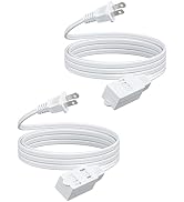 DEWENWILS 10FT Extension Cord, 2 Prong Extension Cord 3 Outlet with Dustproof Sliding Covers, SPT...