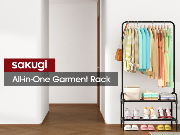 clothes and shoe rack