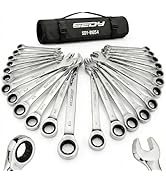 Premium 24-Piece Ratcheting Wrench Set, SAE &amp; Metric Combination Wrenches, 8-19mm / 1/4"-7/8", 72...