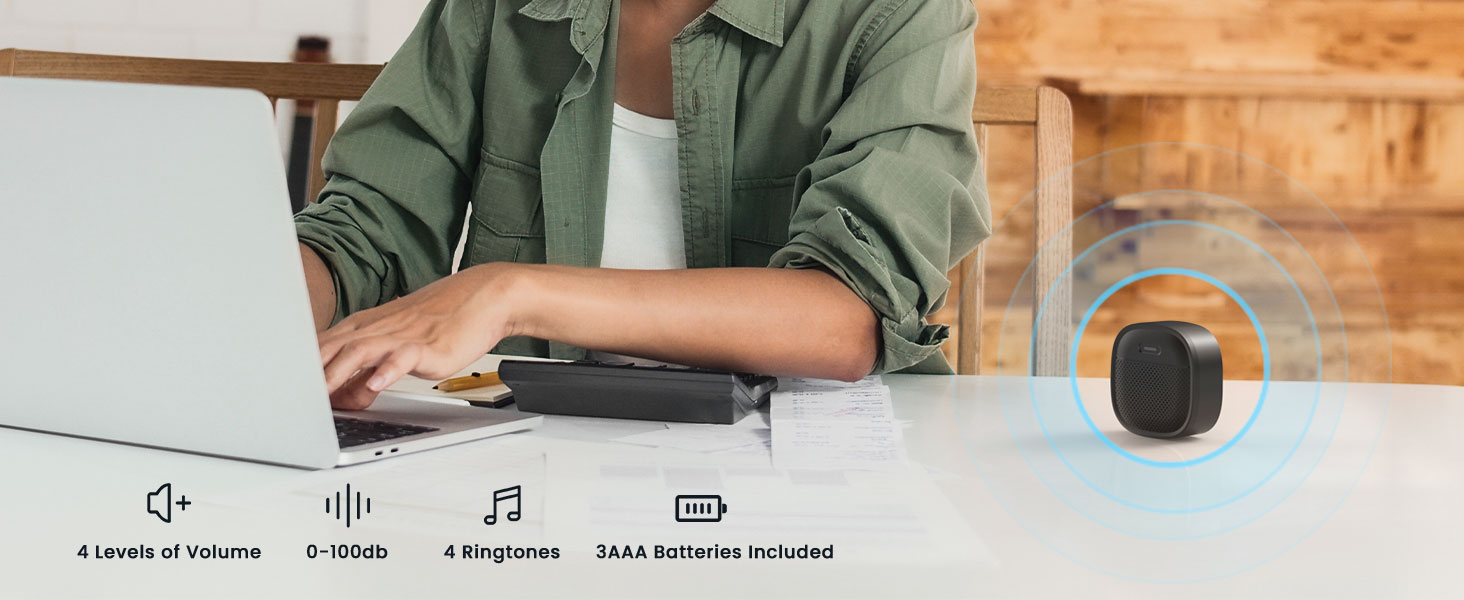 Simply plug into any outlet and enjoy a loud, clear chime throughout your home.