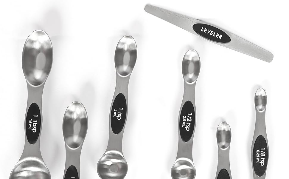 measuring spoons set stainless steel with leveler set of 7