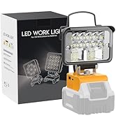 LIVOWALNY 20V Light LED Work Light for Dewalt 20V Max Battery, 38W 3800LM Cordless Battery Light ...