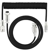 WLGQ USB C Keyboard Cable, USB C to USB A Cable for Gaming Coiled Keyboard, Braided Detachable Me...