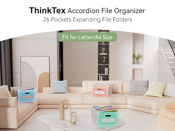 ThinkTex 26 Pockets Accordion File Organizer,