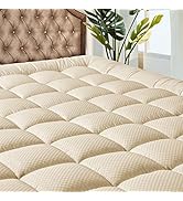 MATBEBY Bedding Quilted Fitted King Mattress Pad Cooling Breathable Fluffy Soft Mattress Pad Stre...