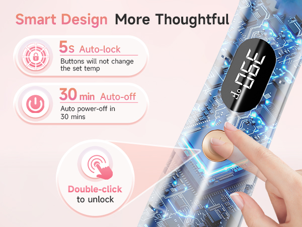 Intelligent design with 5s auto-lock,30min auto-off,double-click unlock to prevent accidental change